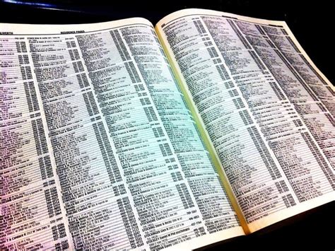 white pages phone book.